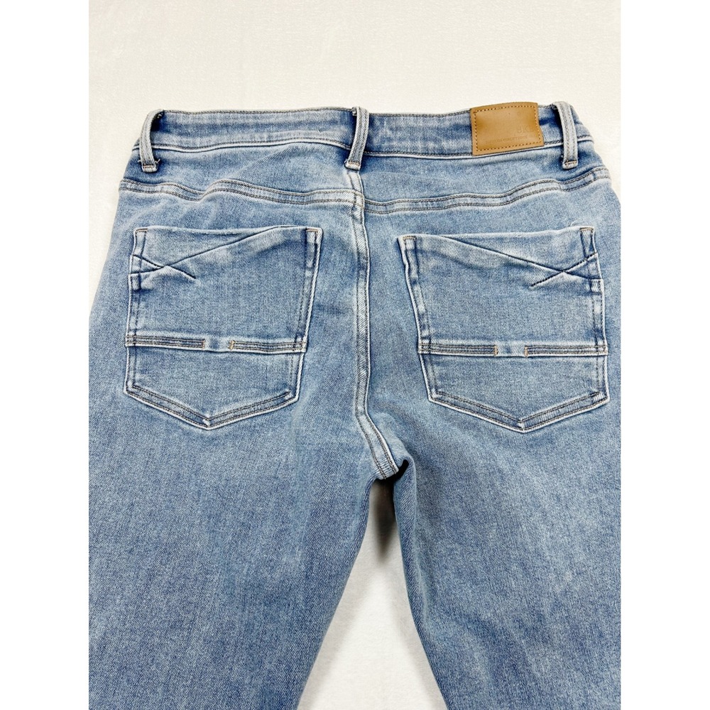BKE Payton Mid Rise Skinny Jeans Light Wash Raw Hem 28x30 Womens Light Blue - Picture 11 of 12